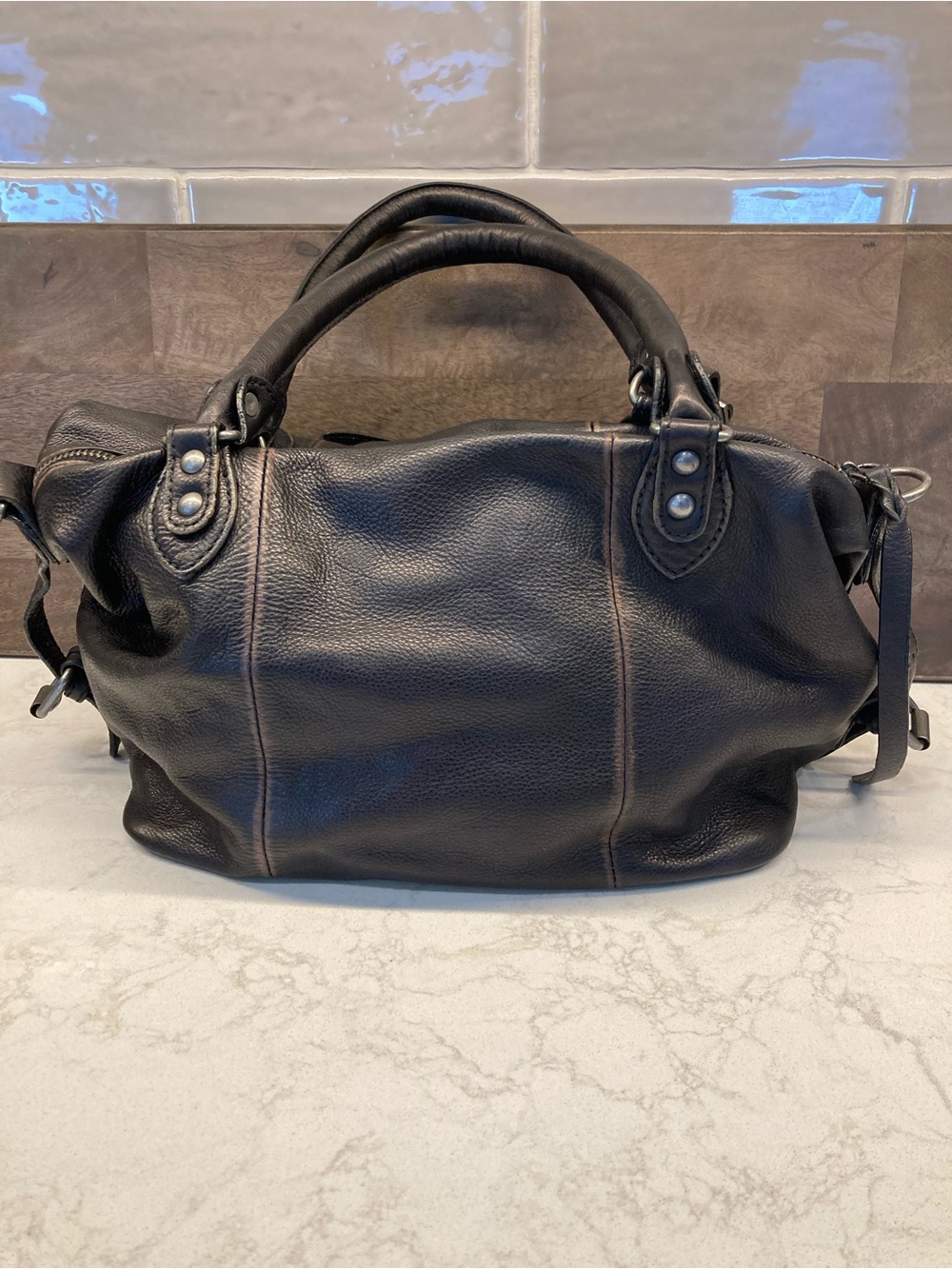 FREE PEOPLE We the Free Baby Emerson Leather Tote Bag in Black w/Mini Emerson - Picture 4 of 12